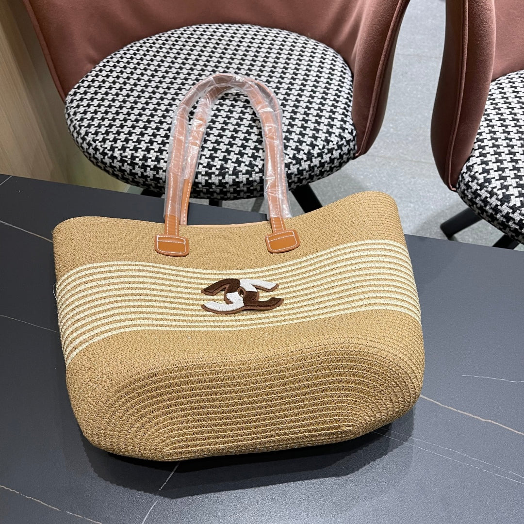New straw hat bag two-piece set