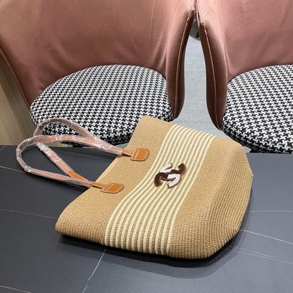 New straw hat bag two-piece set