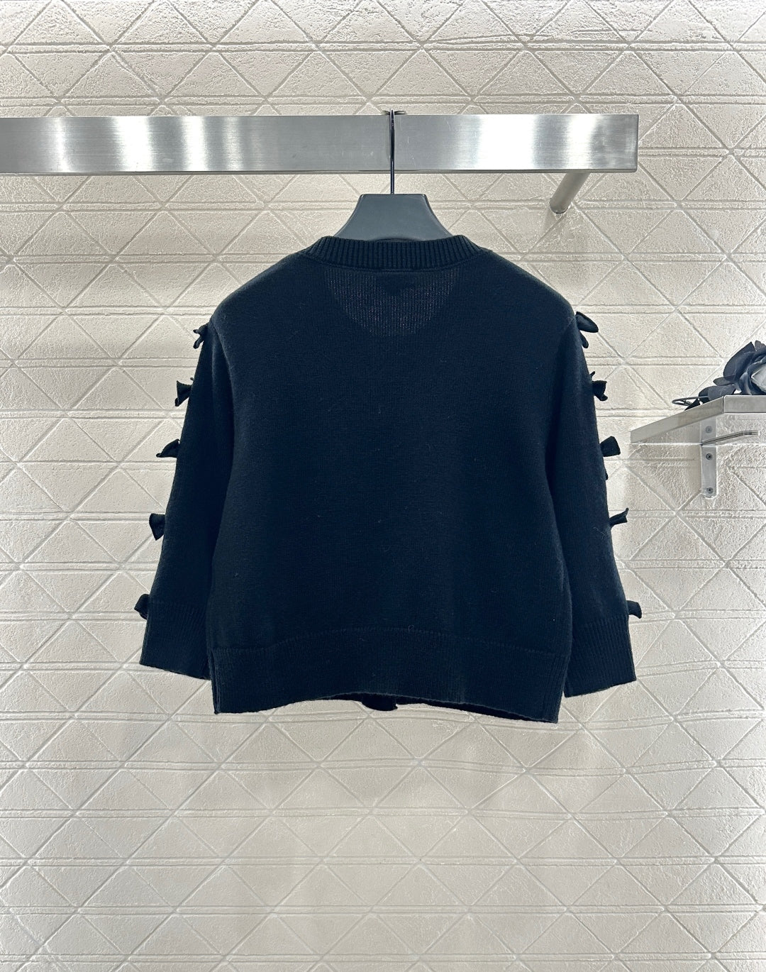 25 Bow decoration cashmere knitted cardigan