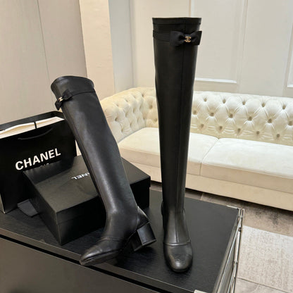 25 new butterfly bow high-heeled boots