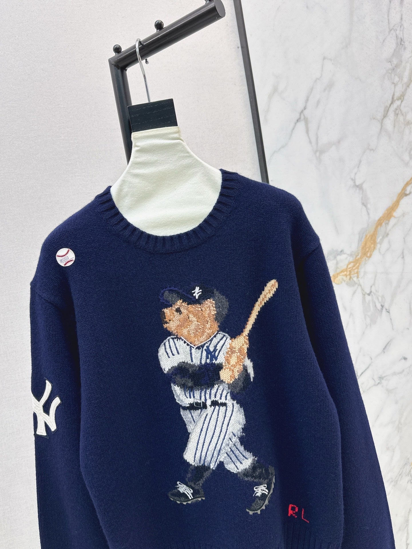 25fw new baseball bear pullover sweater