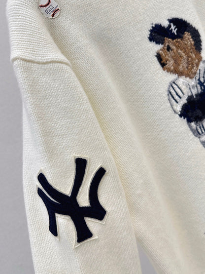 25fw new baseball bear pullover sweater