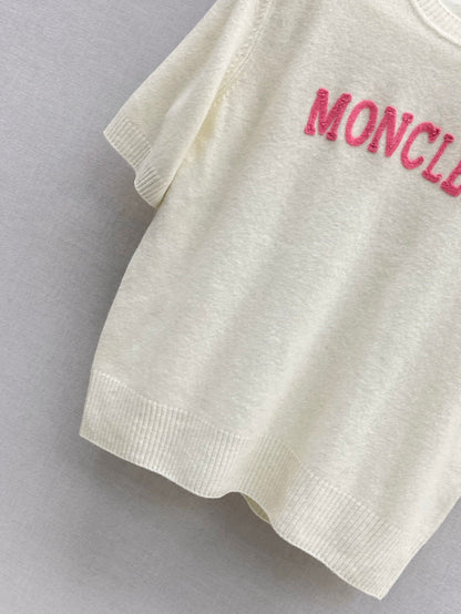 25fw new embroidery knitted short sleeves