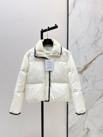 25fw new stand collar contrast color down jacket