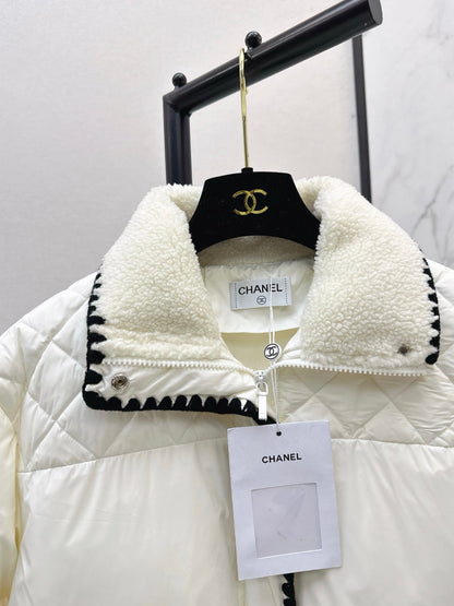 25fw new stand collar contrast color down jacket