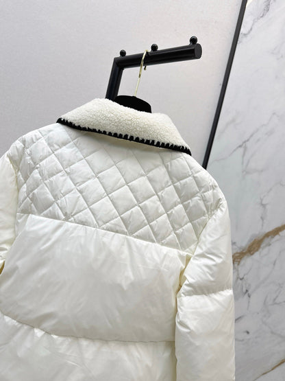 25fw new stand collar contrast color down jacket