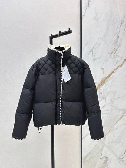 25fw new stand collar contrast color down jacket