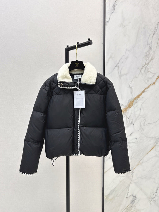 25fw new stand collar contrast color down jacket