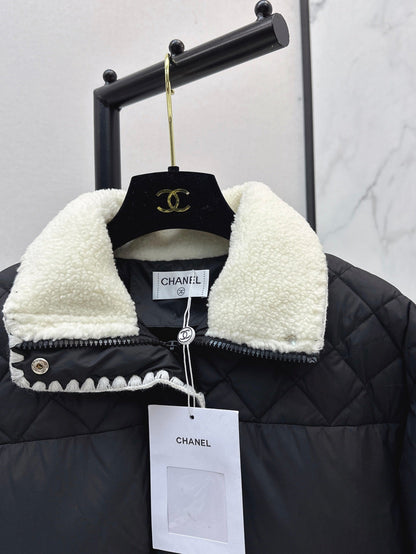 25fw new stand collar contrast color down jacket