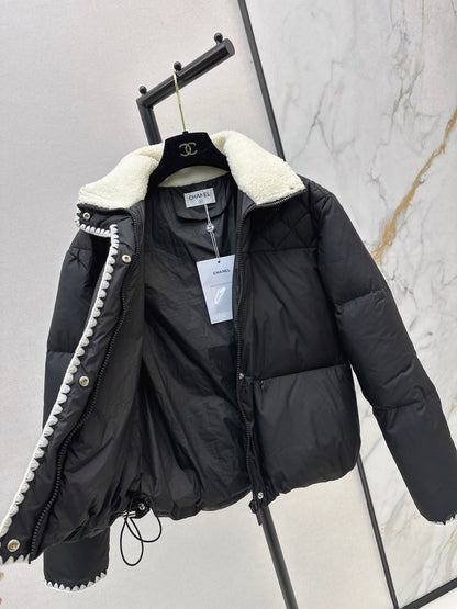25fw new stand collar contrast color down jacket