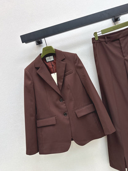 25fw new embroidered letter logo suit jacket + trousers set