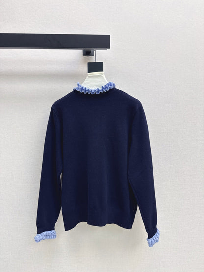 25fw new camellia fake two-piece knitted cardigan