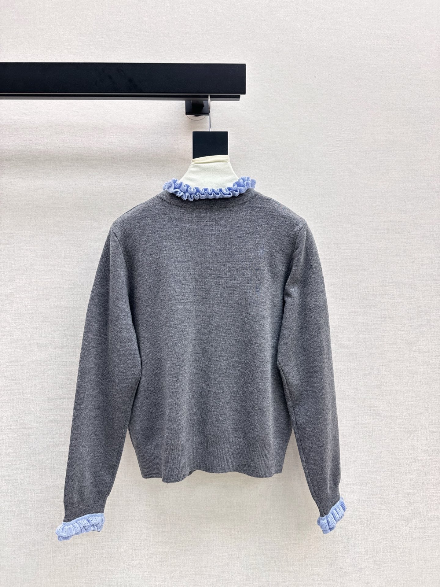 25fw new camellia fake two-piece knitted cardigan