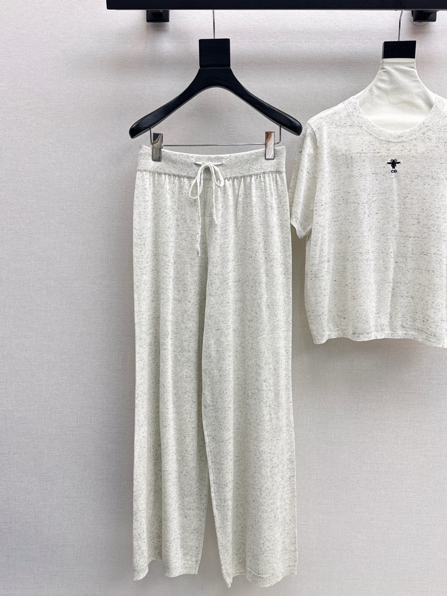 25fw new wool embroidered sweater with straight pants suit