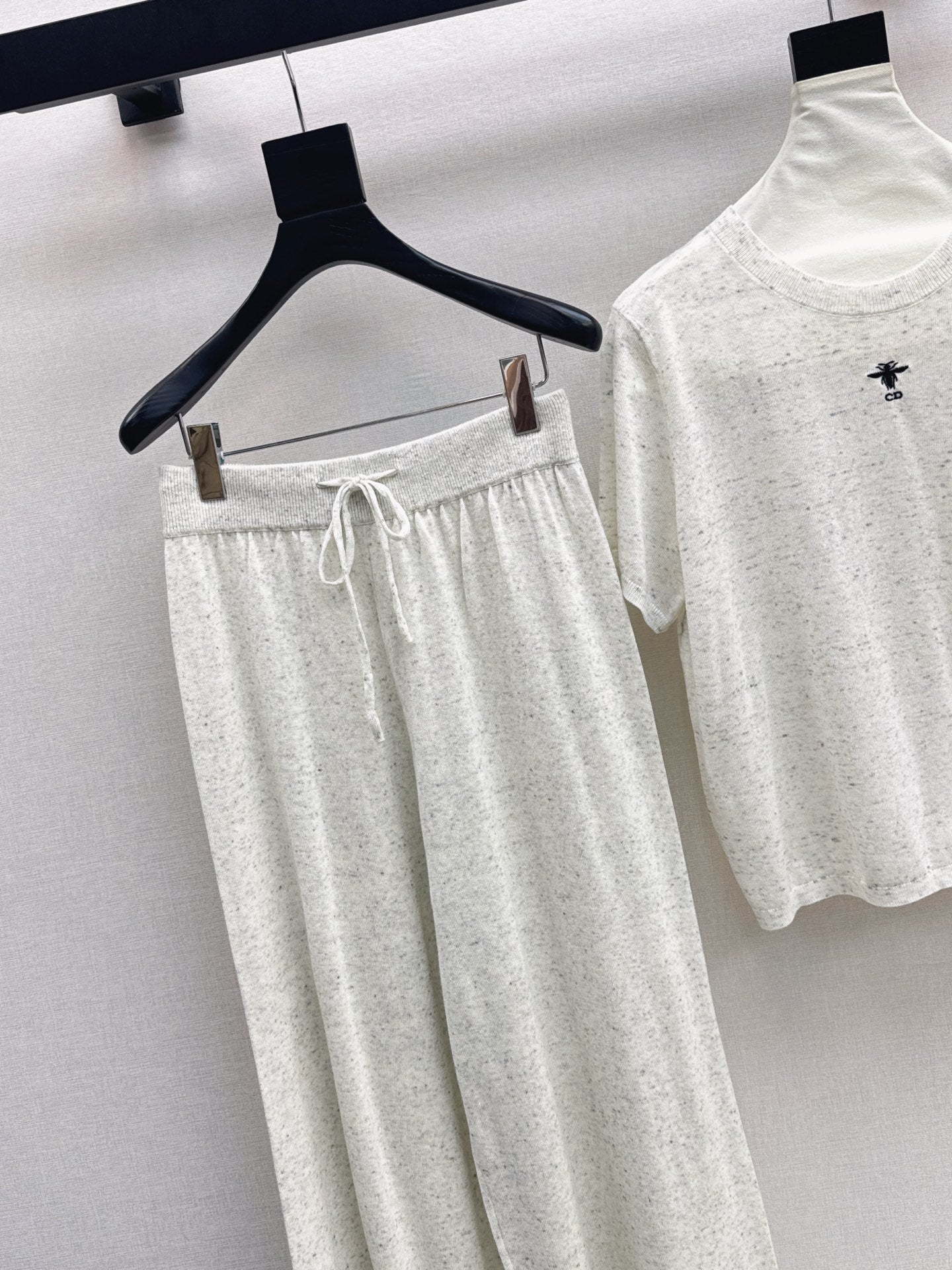 25fw new wool embroidered sweater with straight pants suit