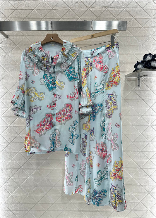 25ss new sequined shirt and trousers suit