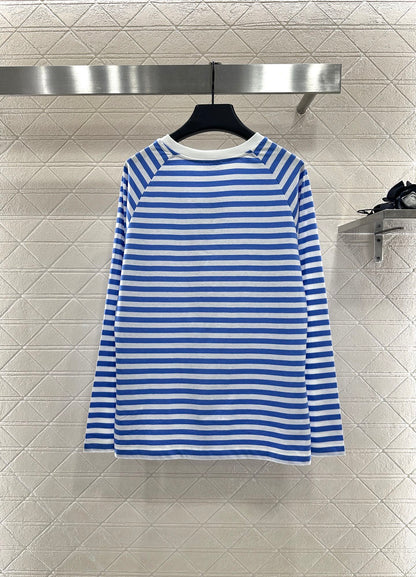 25fw new round neck striped long sleeves
