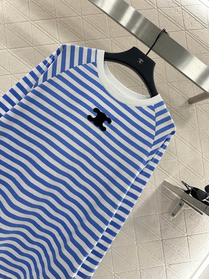 25fw new round neck striped long sleeves