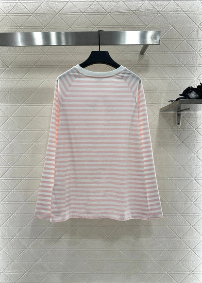 25fw new round neck striped long sleeves