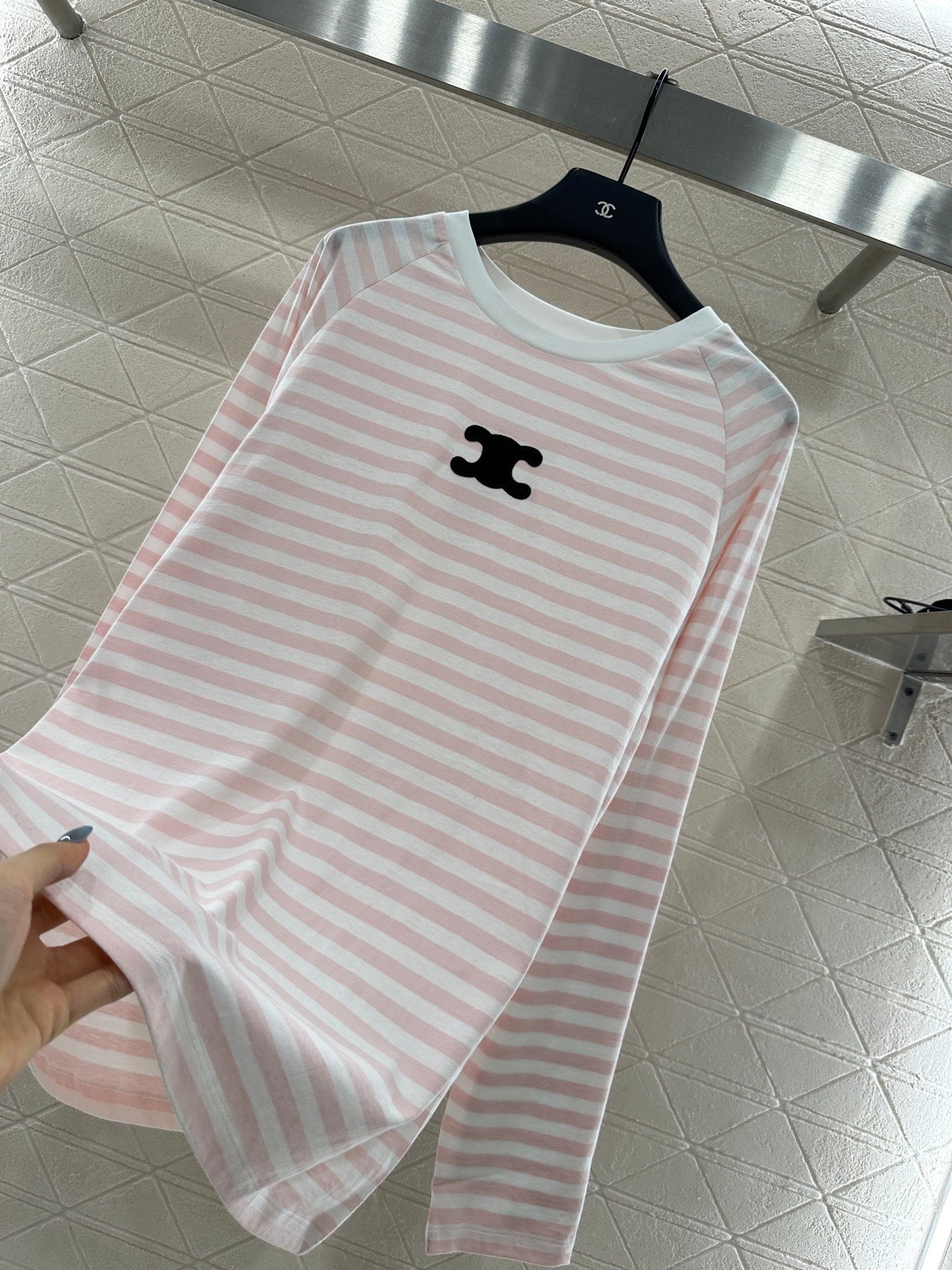 25fw new round neck striped long sleeves