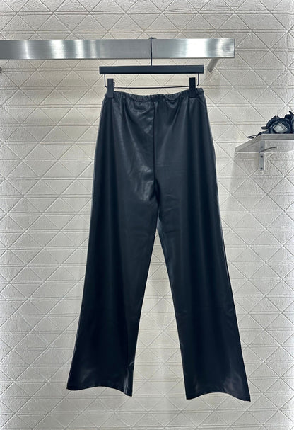 25fw new leather hooded jacket and trousers set