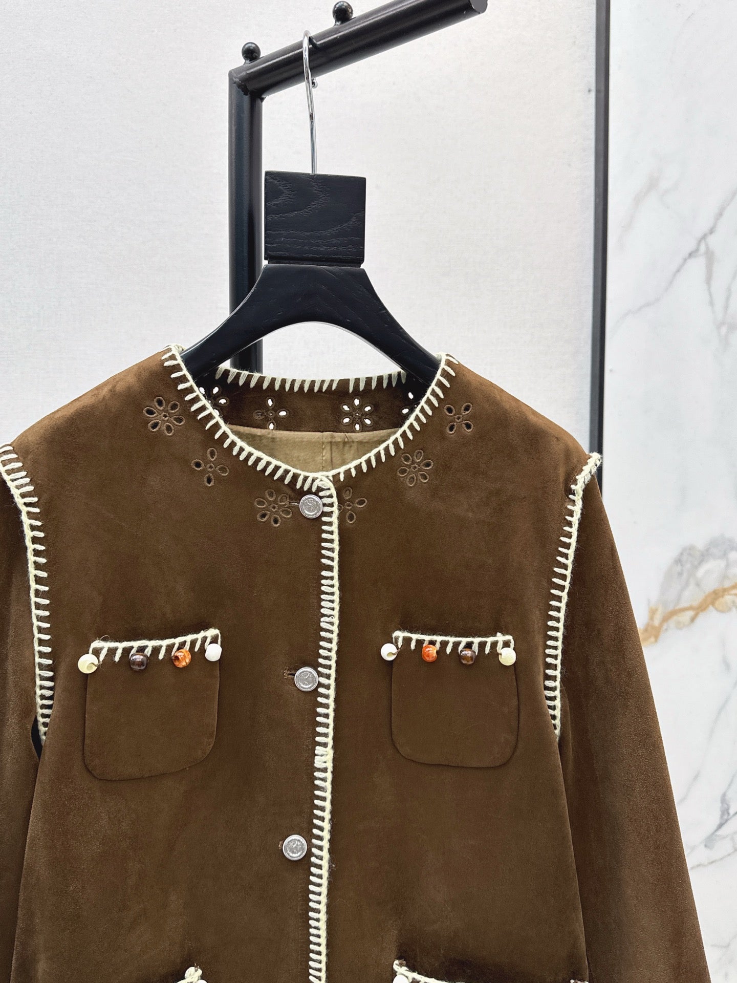 25fw new retro imitation suede jacket