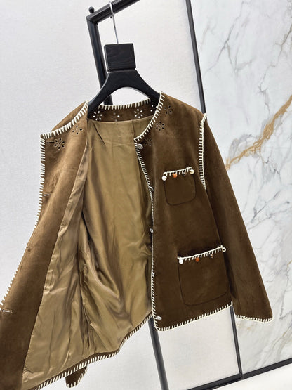 25fw new retro imitation suede jacket