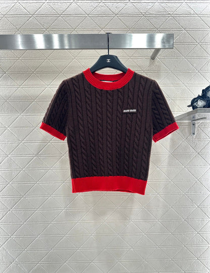 25 Fried Dough Twists letter knitting wool short sleeve