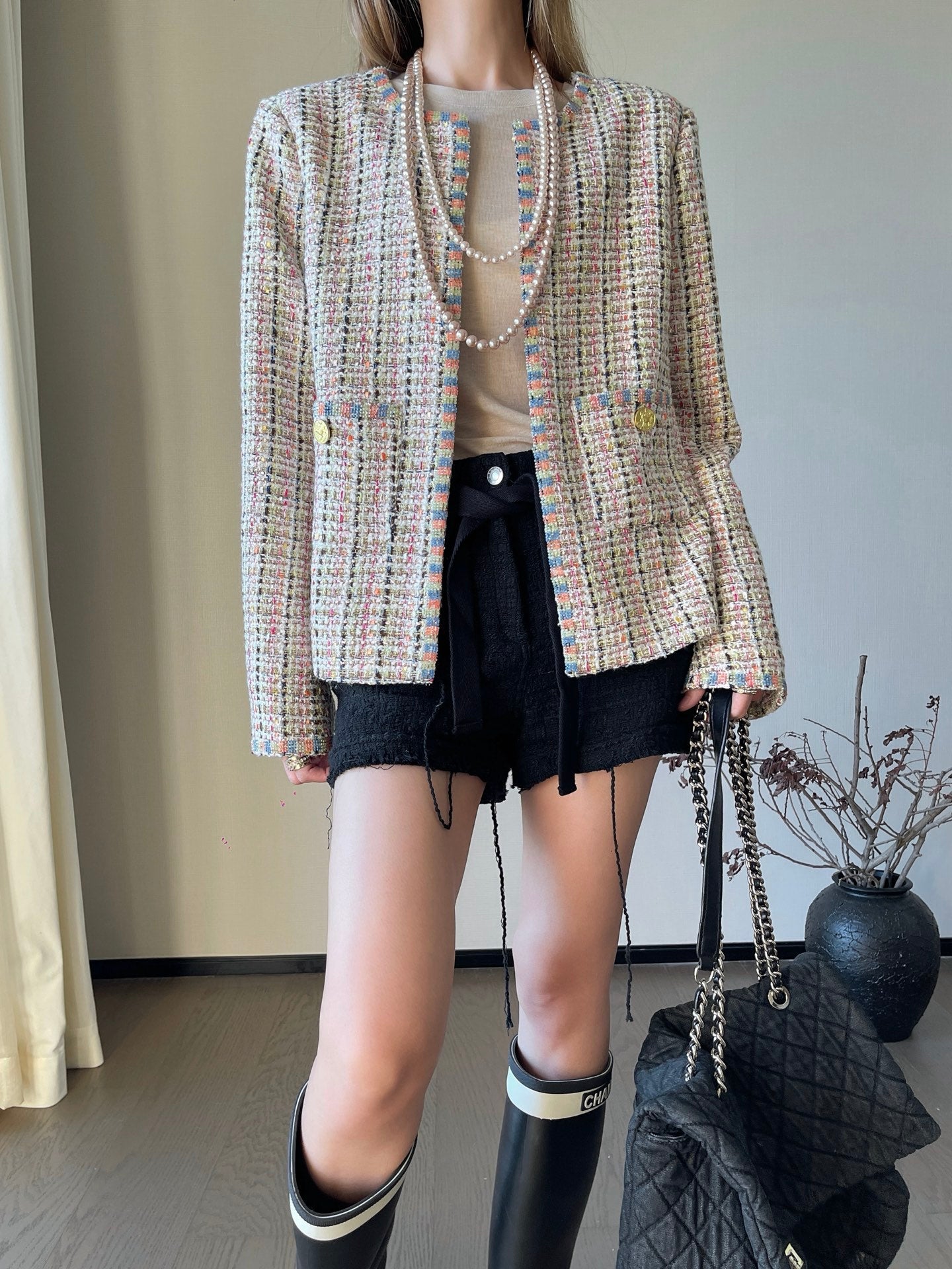 25 New woven woolen woolen woolen coat