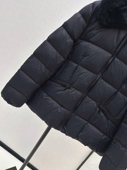25 New Otter Rabbit fur collar zipper down jacket