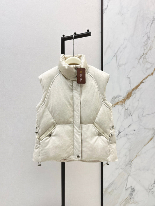 25 New drawstring waistband woolen down vest jacket