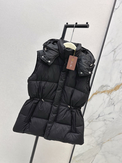 25 New drawstring waistband down vest jacket