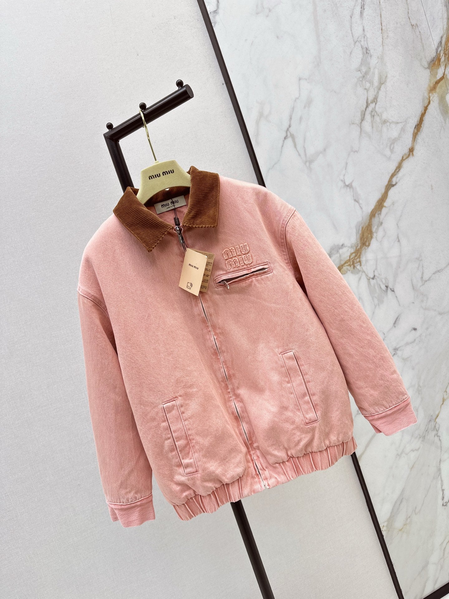 25 New collar spliced corduroy cotton jacket