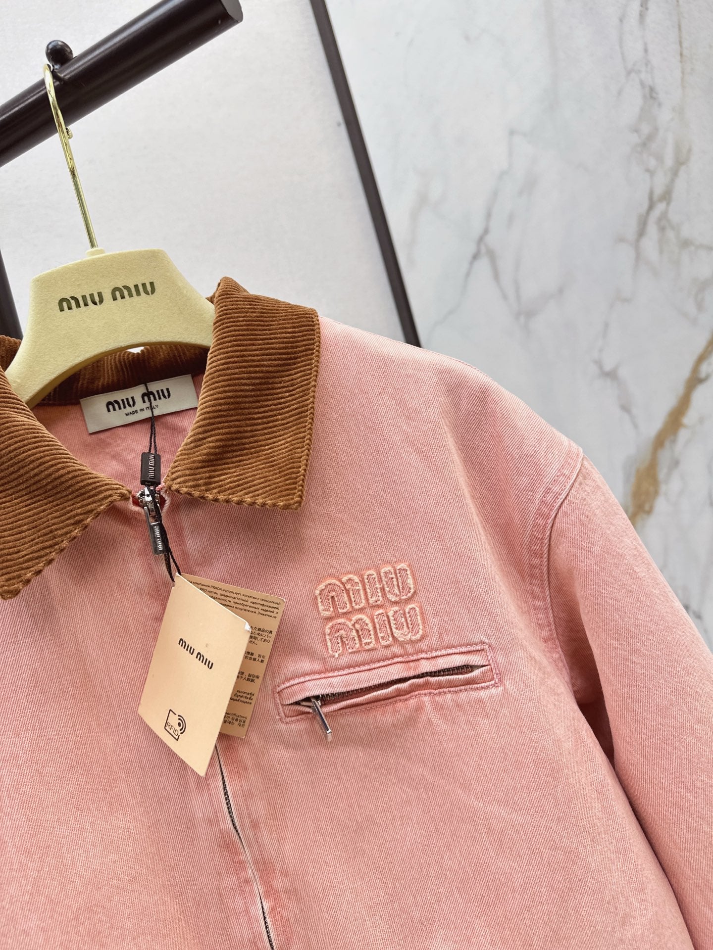 25 New collar spliced corduroy cotton jacket