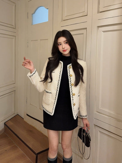 25 New woven woolen woolen woolen coat