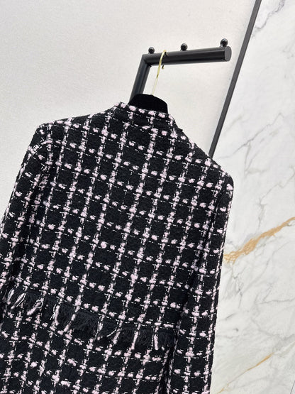25 New Positioning Plaid Woven Long Dress